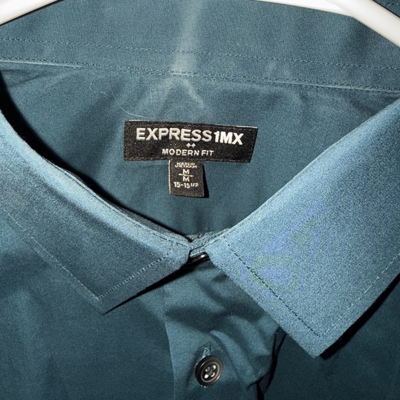 MENS EXPRESS 1MX FITTED DRESS SHIRT BLUE - Picture 1 of 3